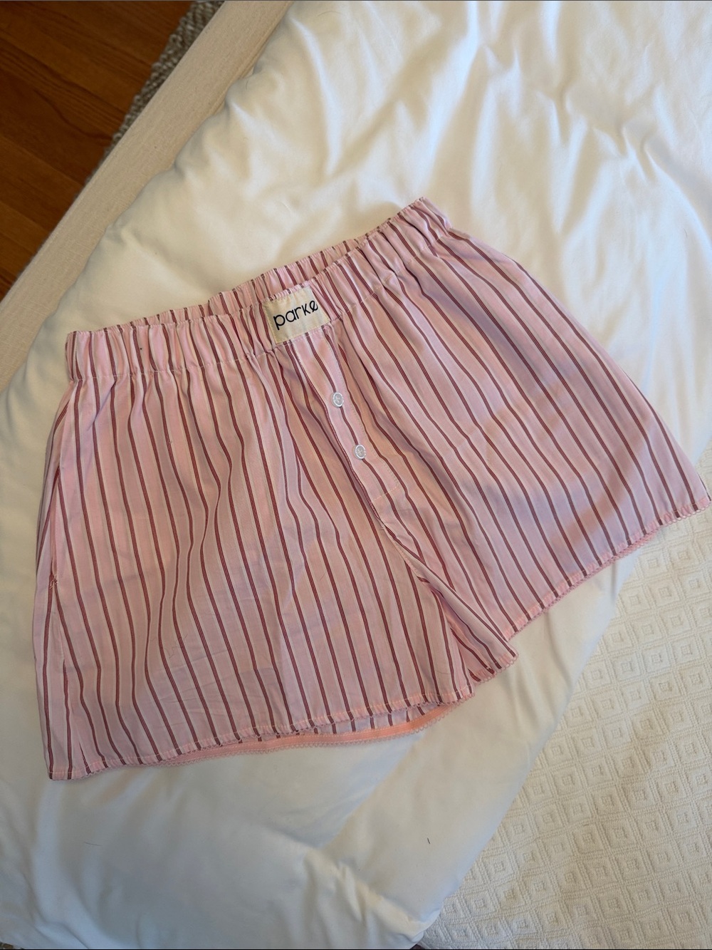 Parke Pink and Burgundy Striped Women’s Shorts
